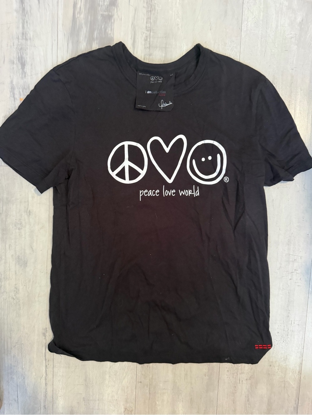 Peace Love World women’s Black Graphic Tee